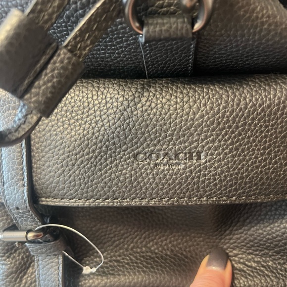 NWT Authentic Coach Bleecker Backpack Pebble black - Picture 5 of 15